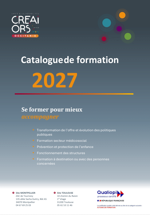 Couverture du catalogue de formation 2027 du CREAI-ORS Occitanie